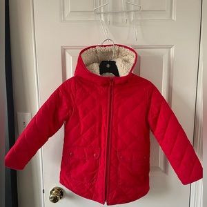 Jcrew girls quilted jacket red size 7